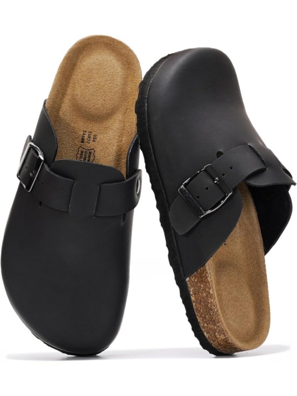 Genuine Leather Slip-On Clogs for Women - Comfortable Fall Footwear, Stylish